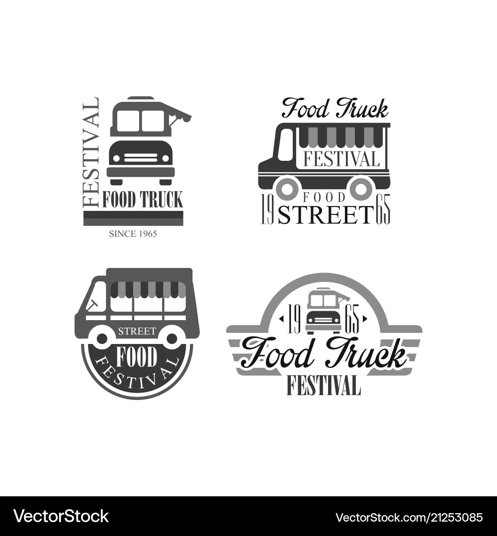 Food Truck Badges & Logos Vector Image