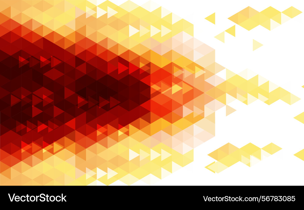 Geometric triangle background red yellow gradient vector image