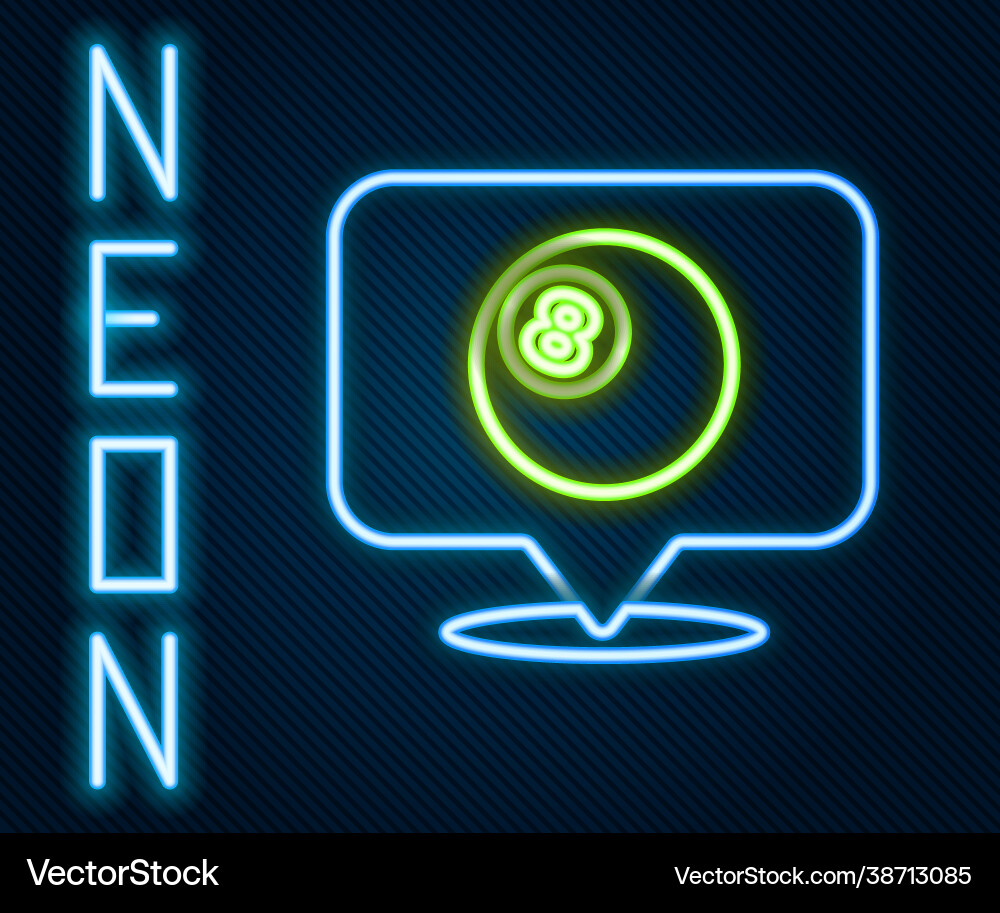 Glowing Neon Linienplaner mit Billard Pool Glowing Neon Linienplaner mit Billard Pool vektorbild