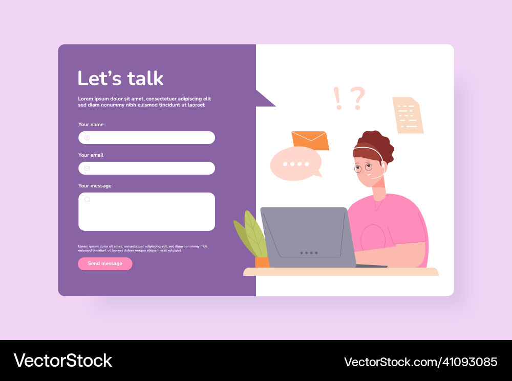 Helpdesk Support & Virtual Assistant Vector Image
