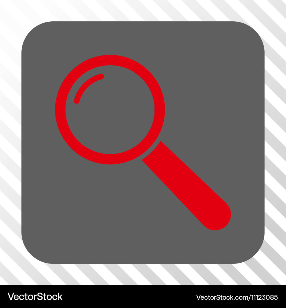 Magnifier rounded square button vector image