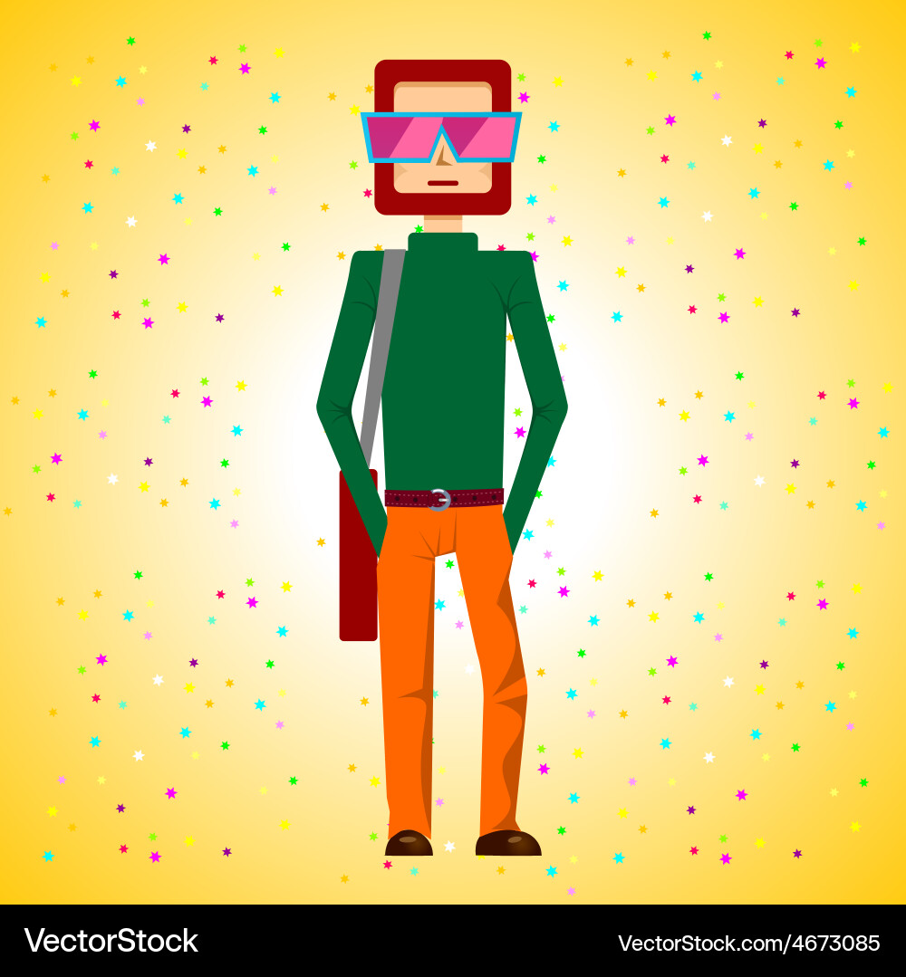 Man standing with hands in pockets vector image