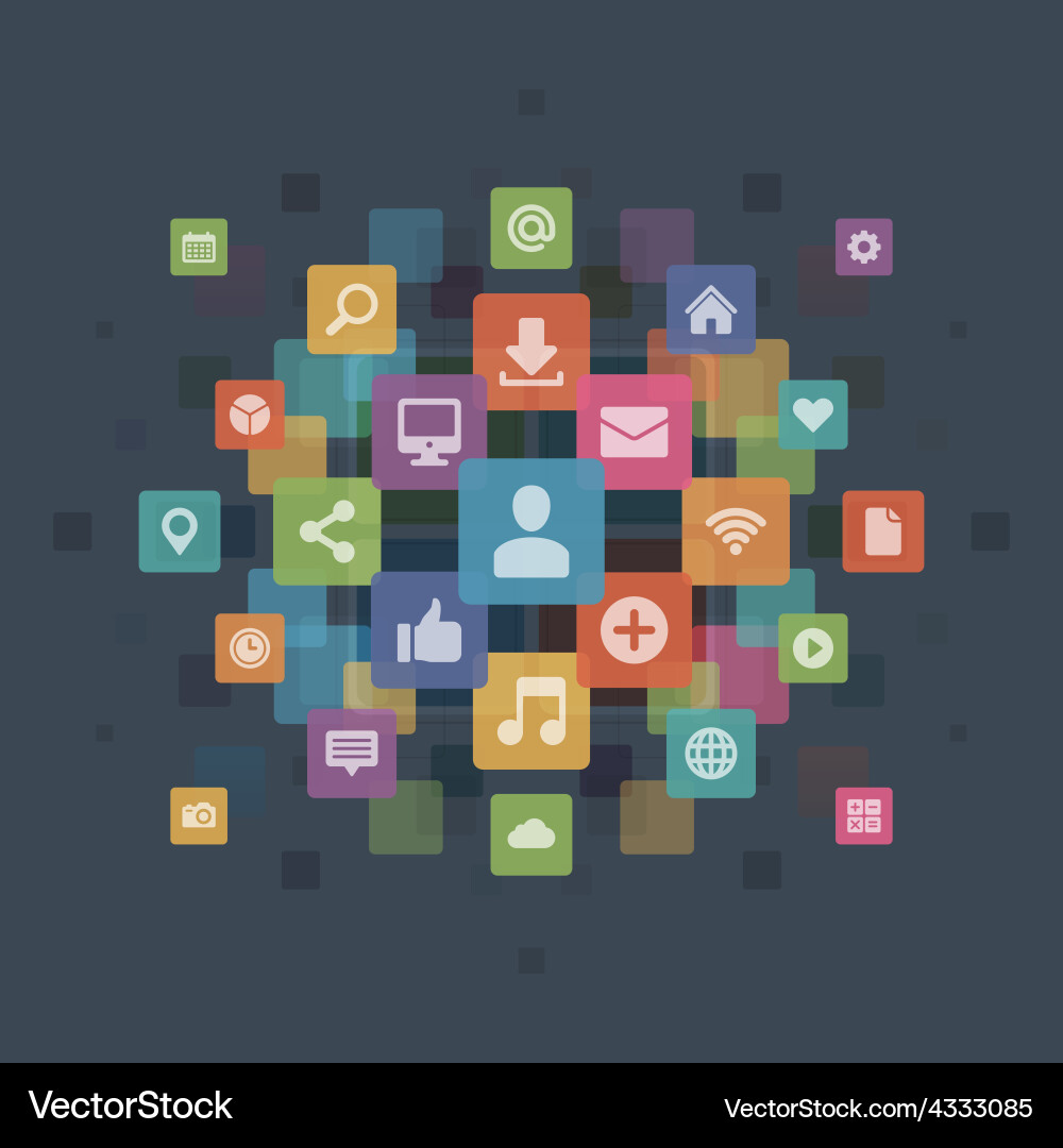 Modern Icon Set - Digital Concepts vector image