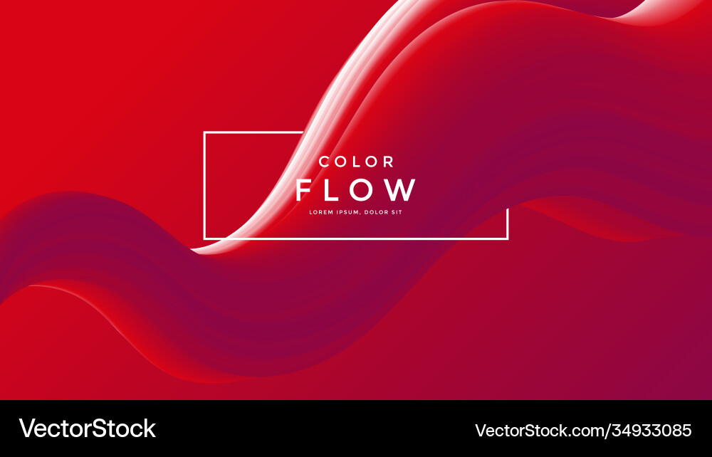 Red fluid wave background duotone gradient shape vector image
