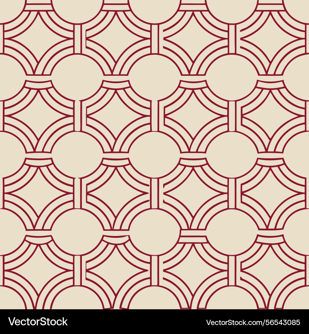 Repeating geometric pattern of circles and arches vector image