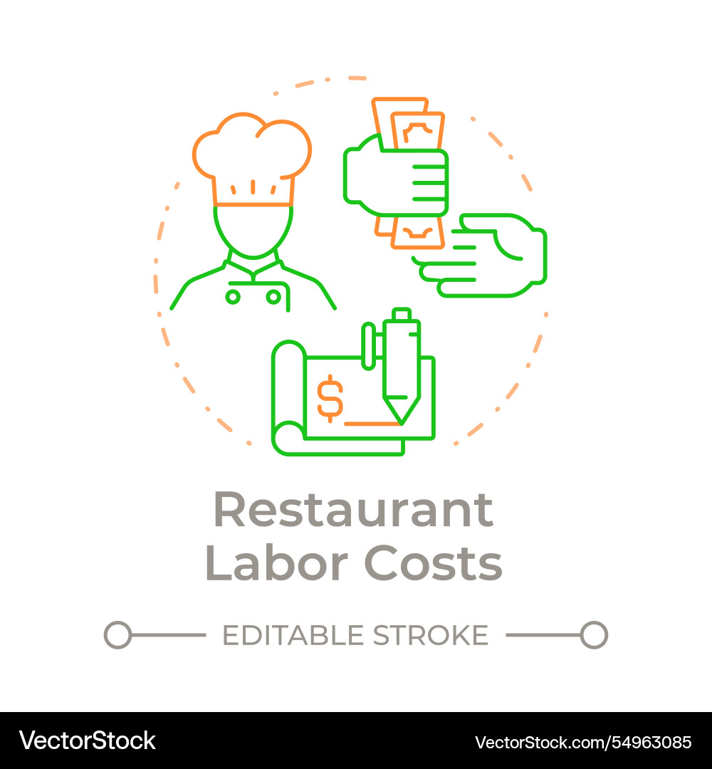 Restaurant labor costs duo tone concept icon Restaurant labor costs duo tone concept icon vector image