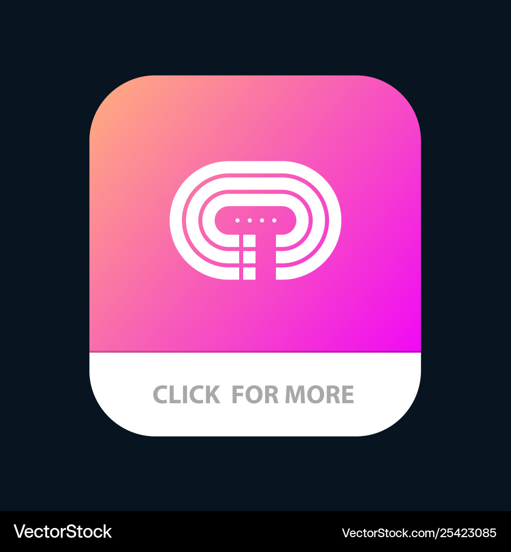 Running stadium surface track mobile app button Running stadium surface track mobile app button vector image
