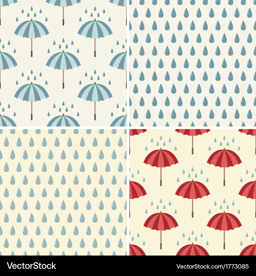 Set of four seamless pattern vector image