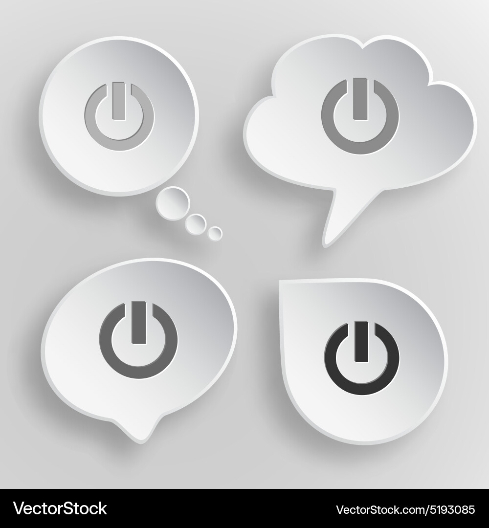 Switch element white flat buttons on gray vector image