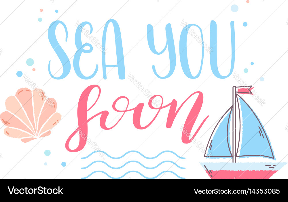 Tropical Beach Sticker Set Vector Image