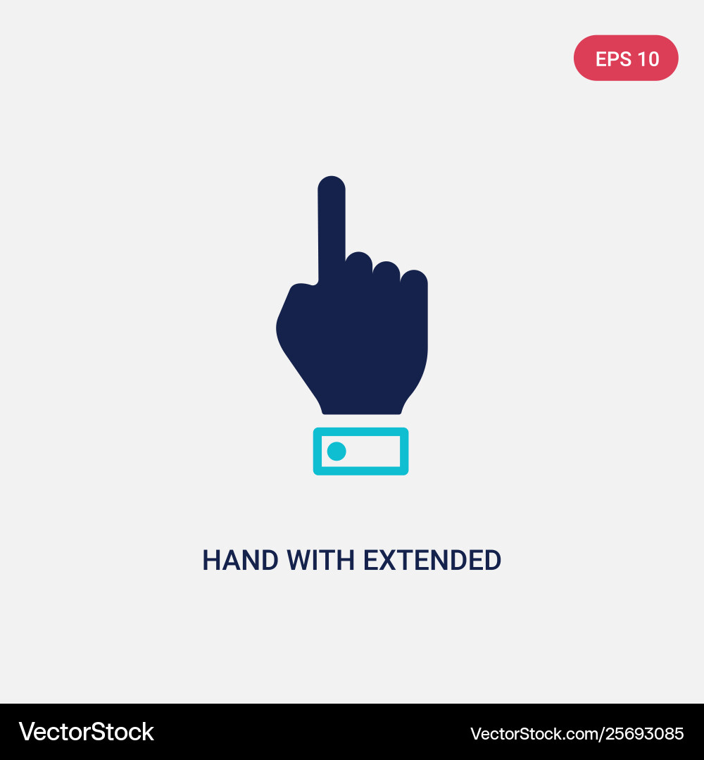 Two color hand with extended pointing finger icon Two color hand with extended pointing finger icon vector image