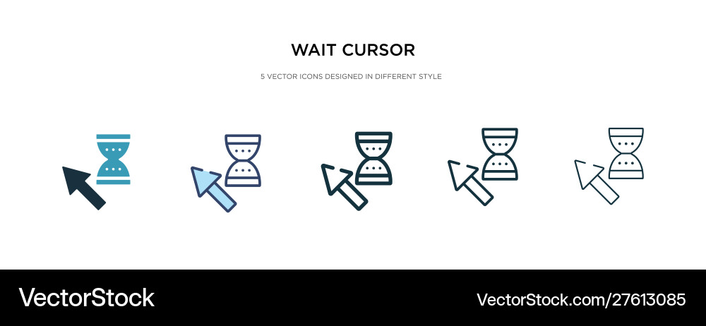 Warten Sie Cursor-Symbol in verschiedenen Stil zweifarbig Warten Sie Cursor-Symbol in verschiedenen Stil zweifarbig vektorbild