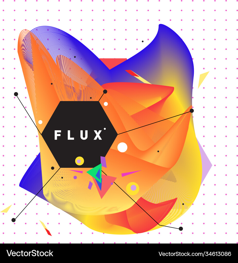 3d colorful wave background dynamic flux effect 3d colorful wave background dynamic flux effect Vector Image