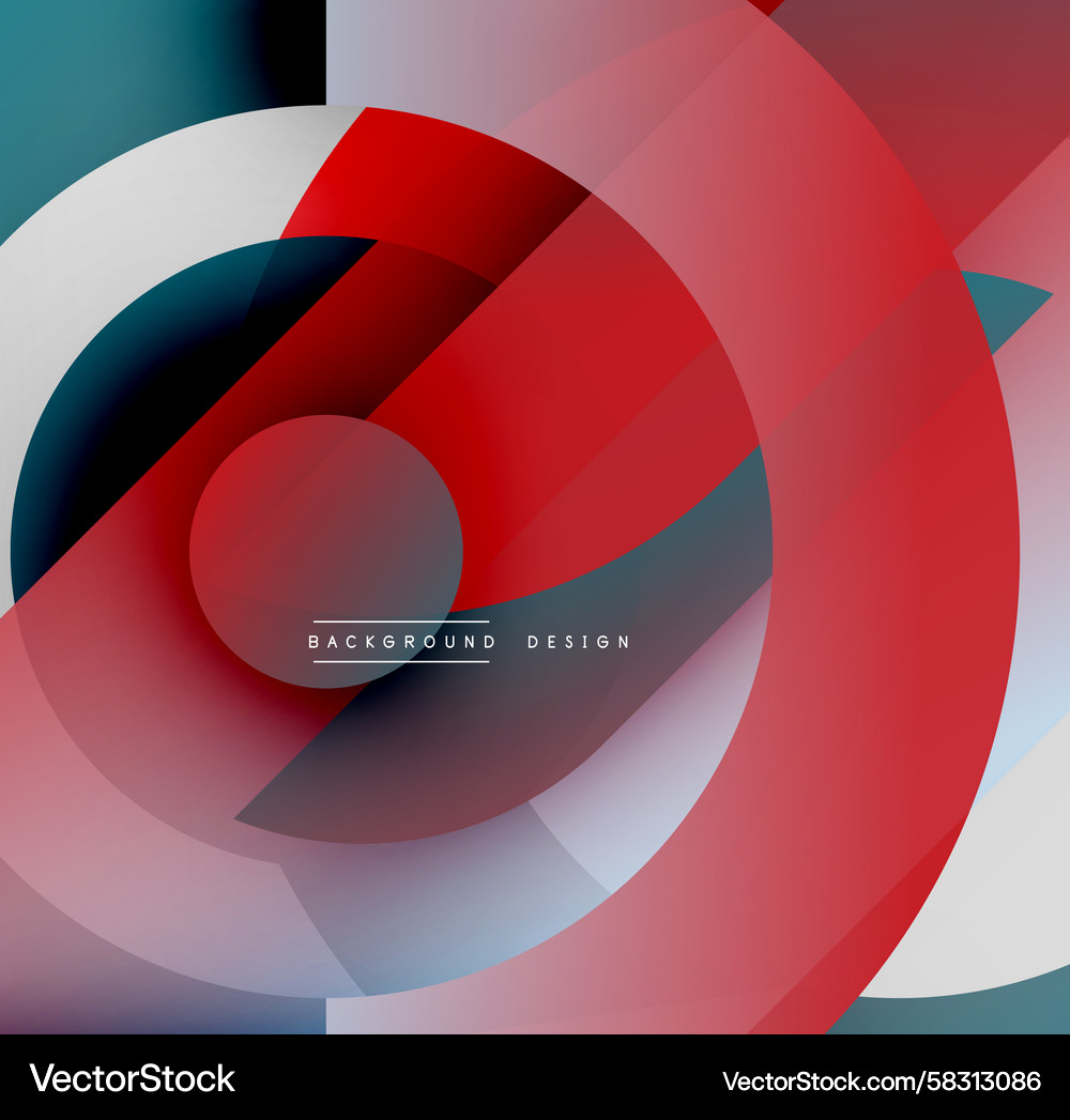 Abstract circles overlap creating dynamic red Vector Image