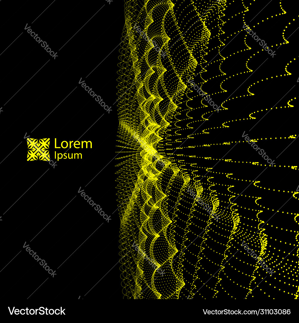 Array with dynamic particles flowing particle Array with dynamic particles flowing particle Vector Image