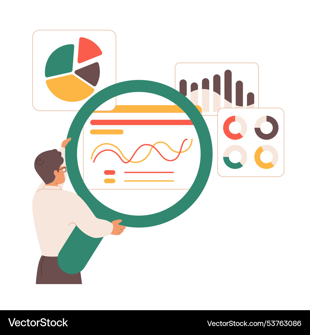 Benchmark performance or kpi measurement by tiny vector image