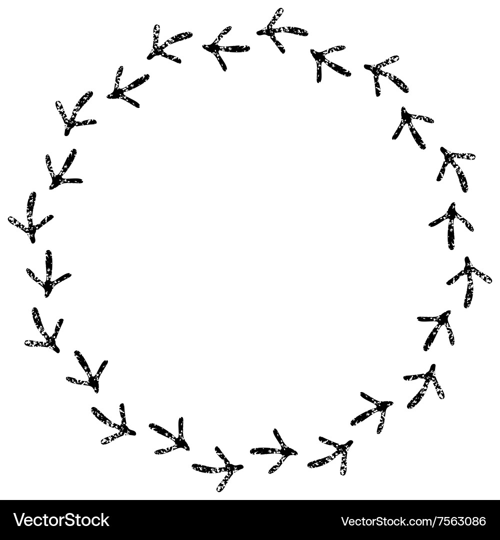 Bird Footprint Circle Frame Vector Image