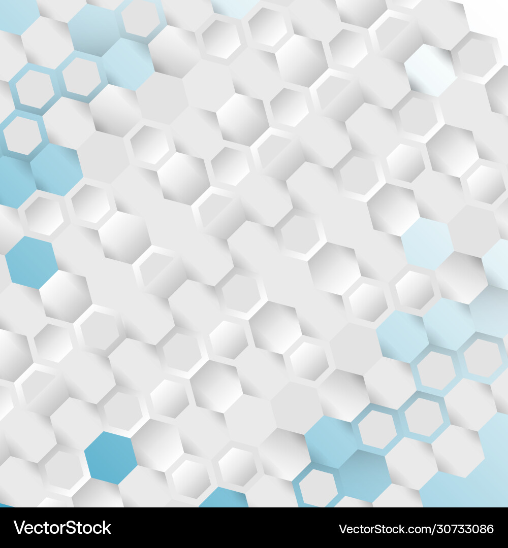 Blue Hexagon Pattern Background Vector Image