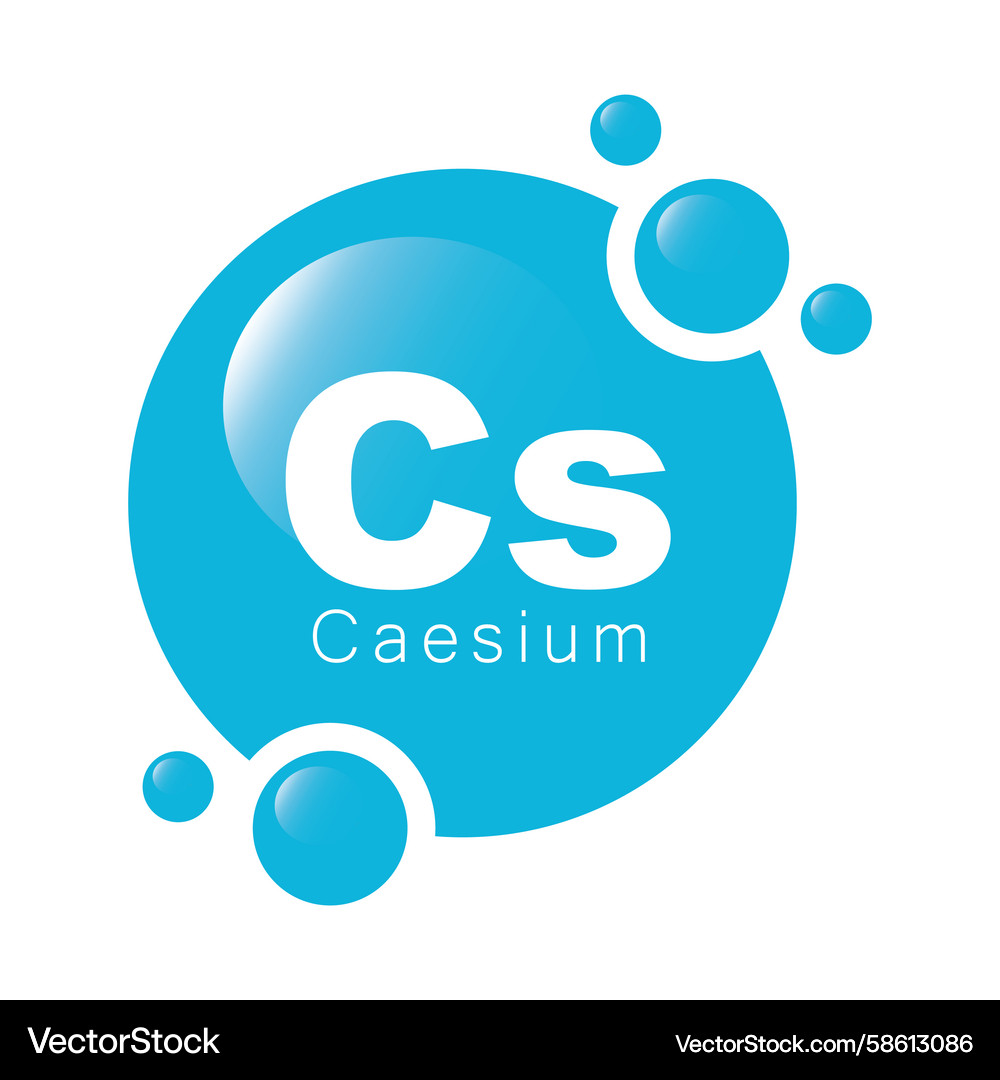 Cesium element atomic number 55 symbol Vector Image