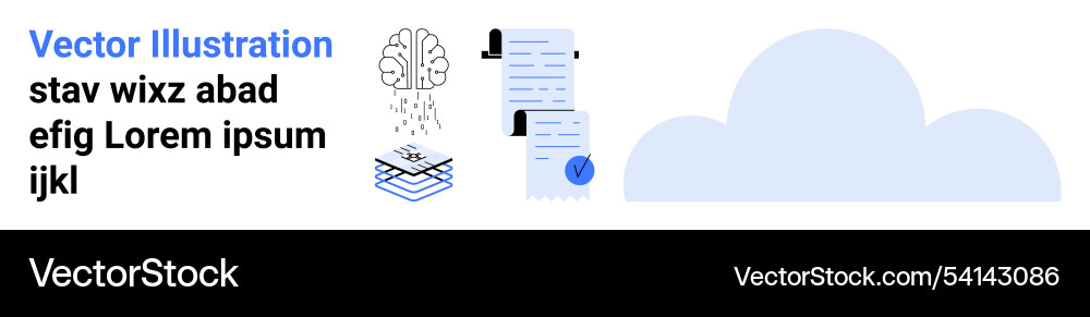 Cloud computing ai and document management Cloud computing ai and document management vector image