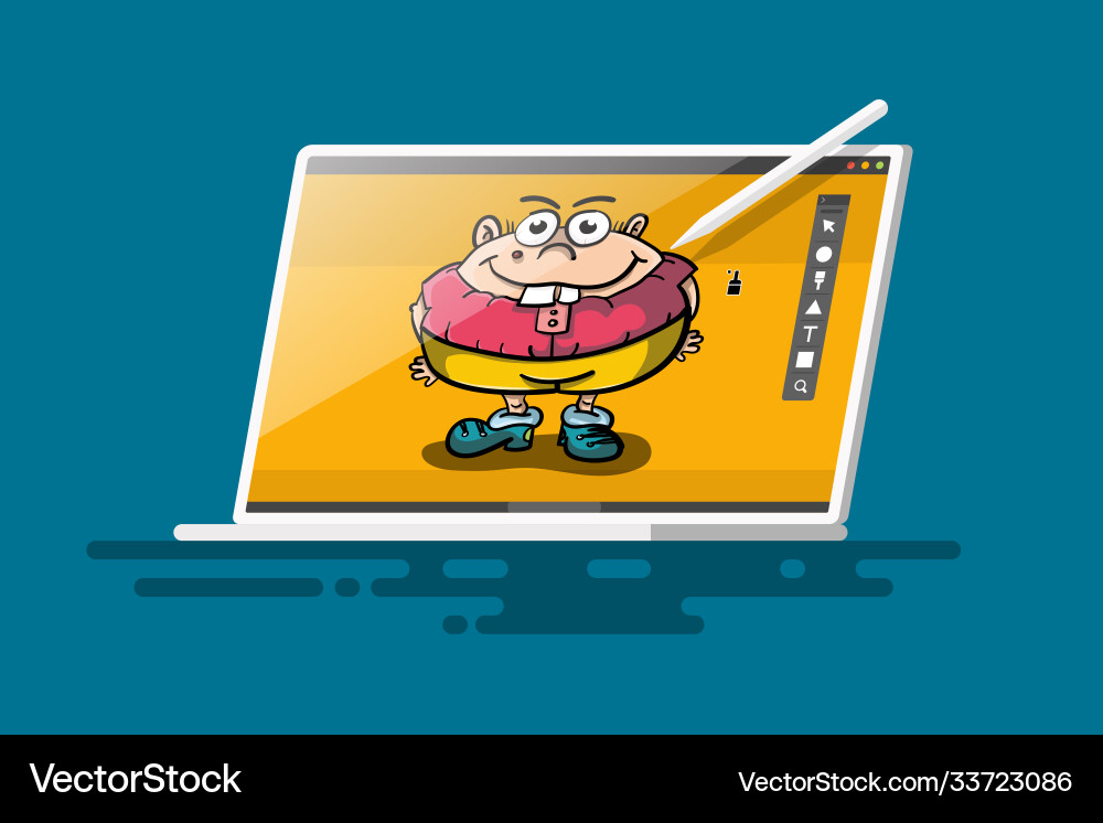 Digital drawing concept program or application Digital drawing concept program or application vector image