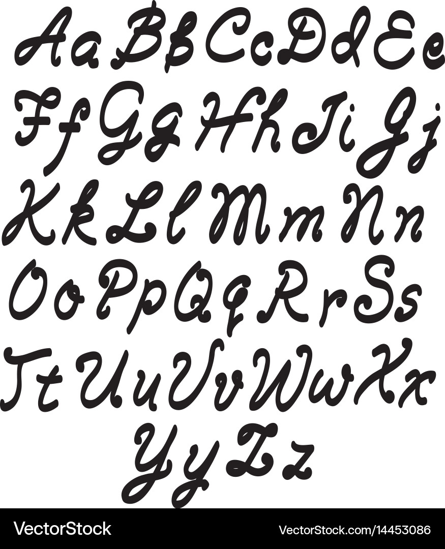 Elegant Calligraphic Script Font vector image
