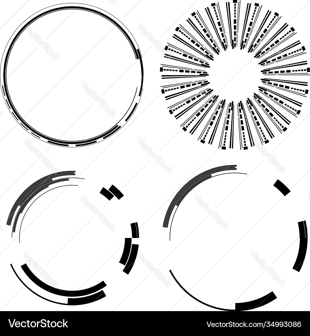Geometric hud sc-fi gui ui circular elements Geometric hud sc-fi gui ui circular elements vector image