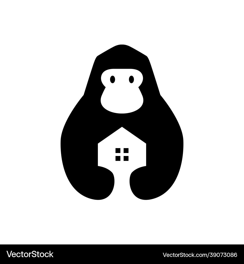 Gorilla house home real estate mortgage negative Gorilla house home real estate mortgage negative vector image