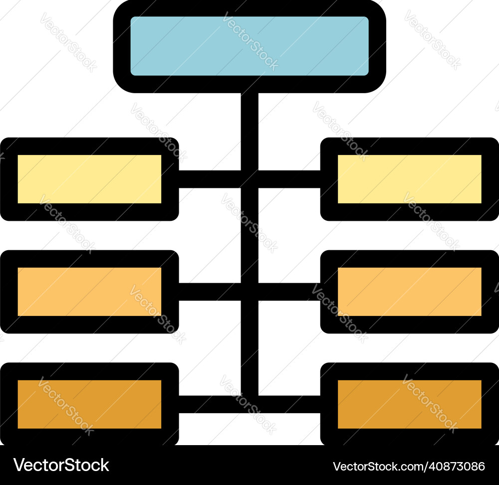 Hierarchy structure icon color outline Hierarchy structure icon color outline vector image