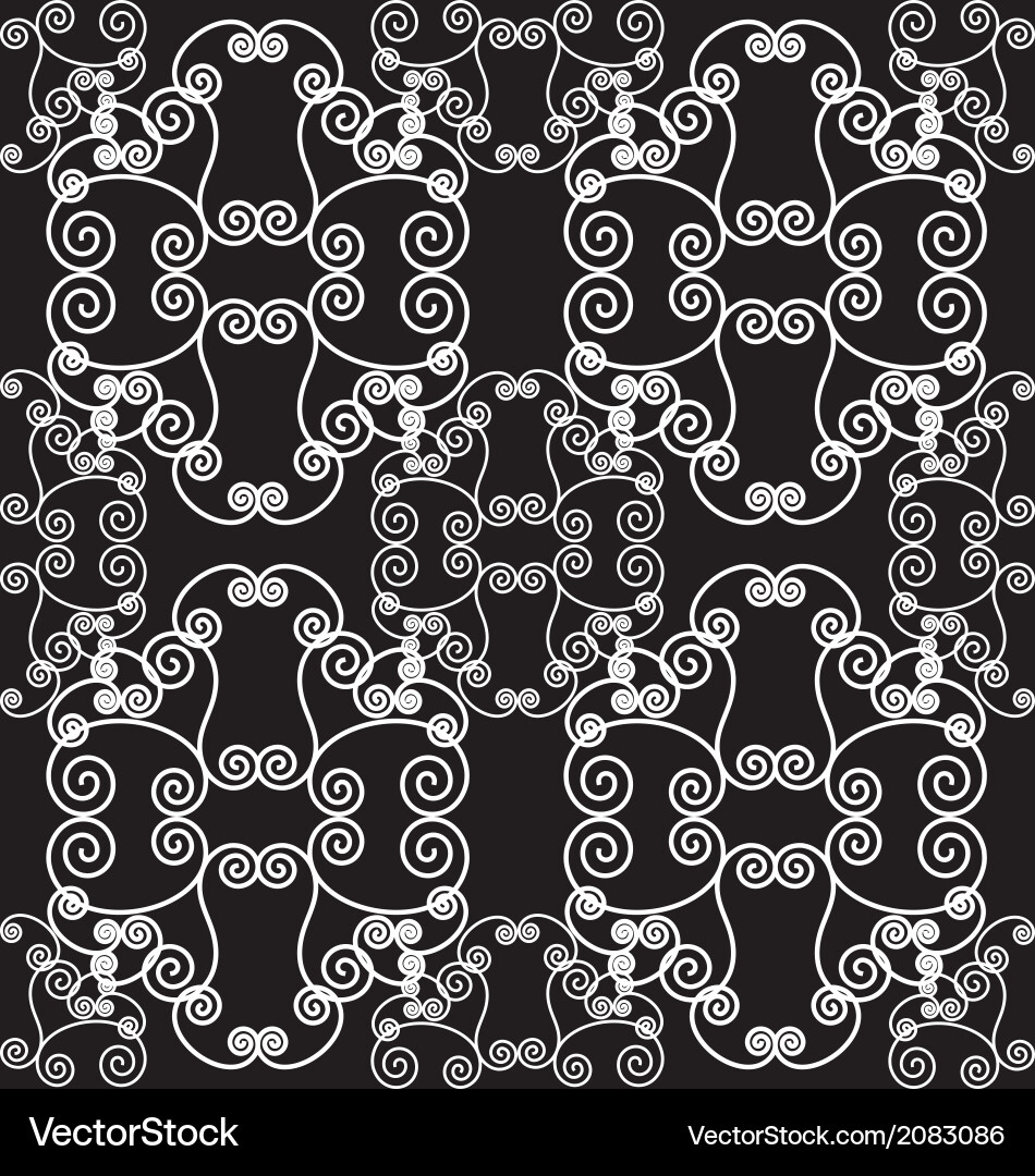 Intricate Floral Scroll Pattern vector image