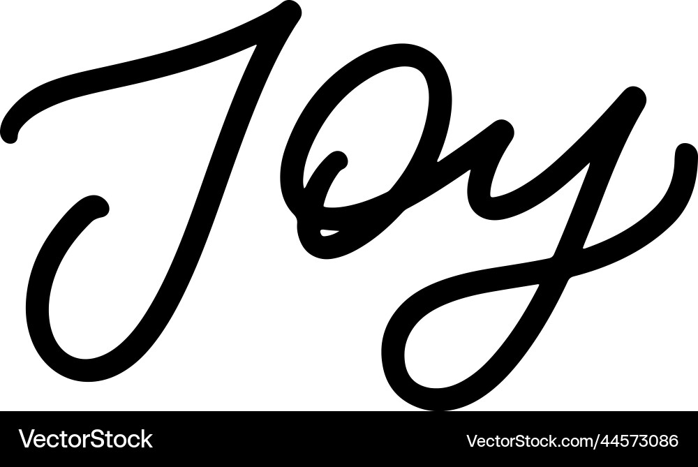 Joy text written with an elegant typography Joy text written with an elegant typography vector image