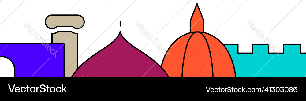 Old architecture related horizontal banner Vector Image