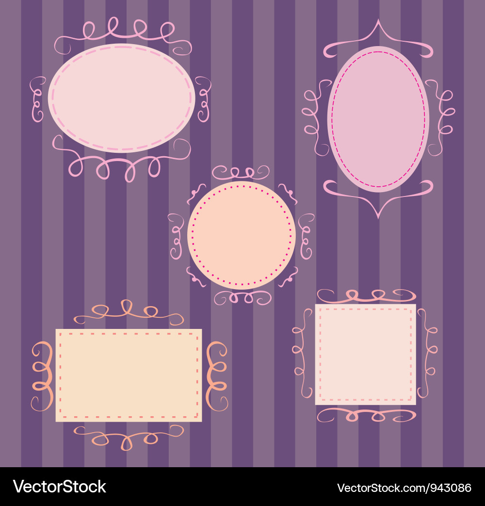 Retro Frames Collection Vector Image