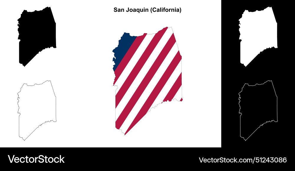 San joaquin outline map Royalty Free Vector Image