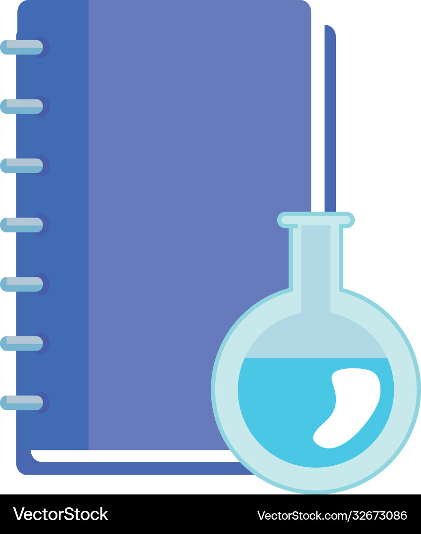 School notebook and flask design Vector Image