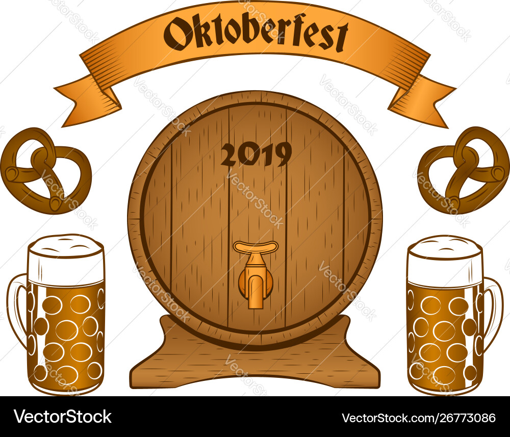 Set beer theme objects Vector Image