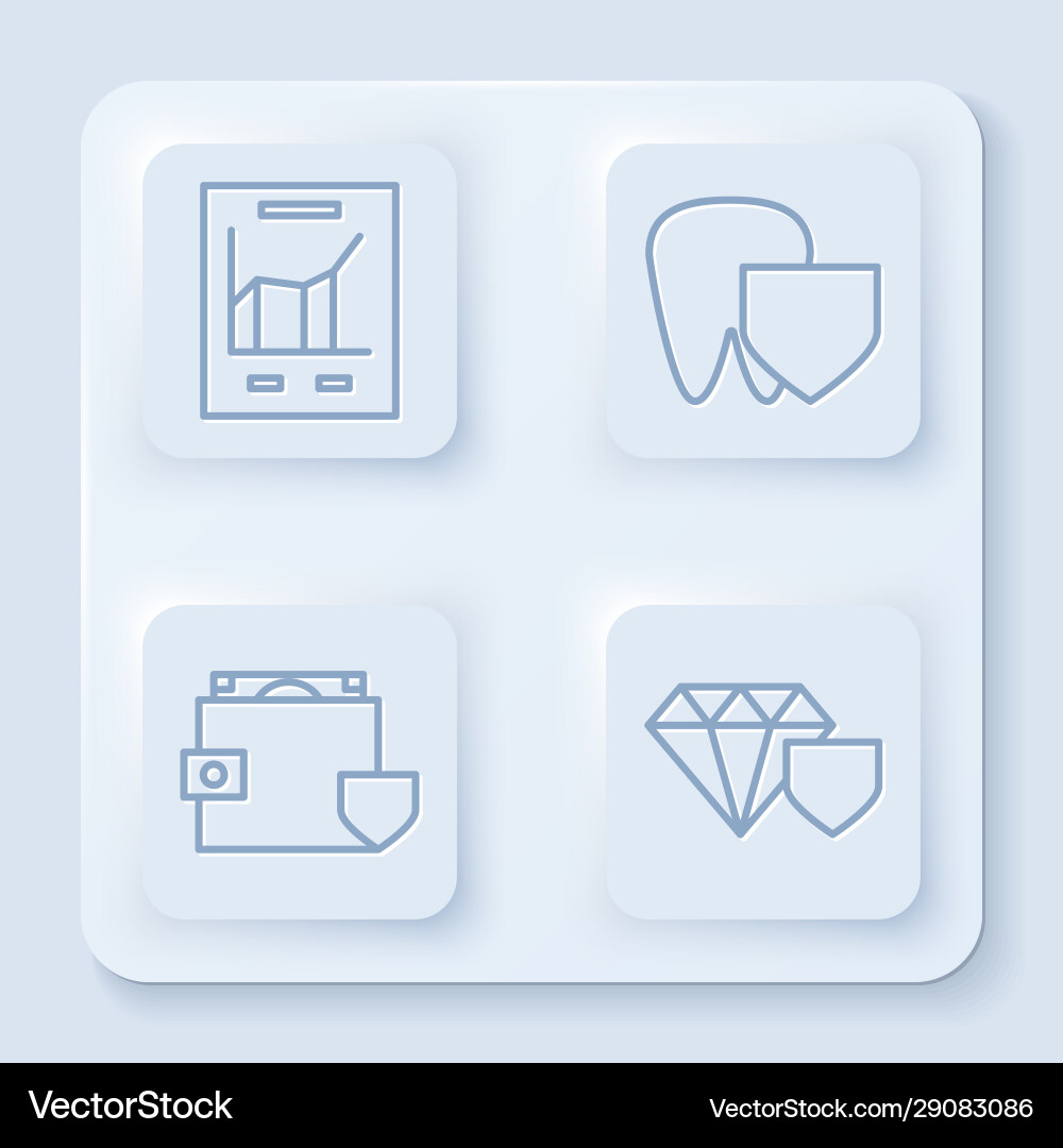 Set line document with graph chart tooth Set line document with graph chart tooth vector image