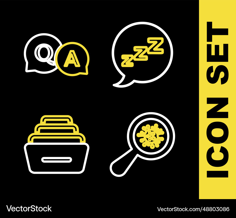 Set line speech bubble with snoring Set line speech bubble with snoring Vector Image