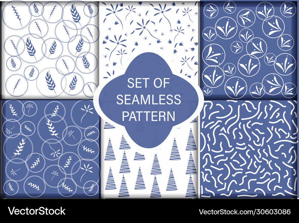 Set ornamental seamless patterns endless Set ornamental seamless patterns endless Vector Image