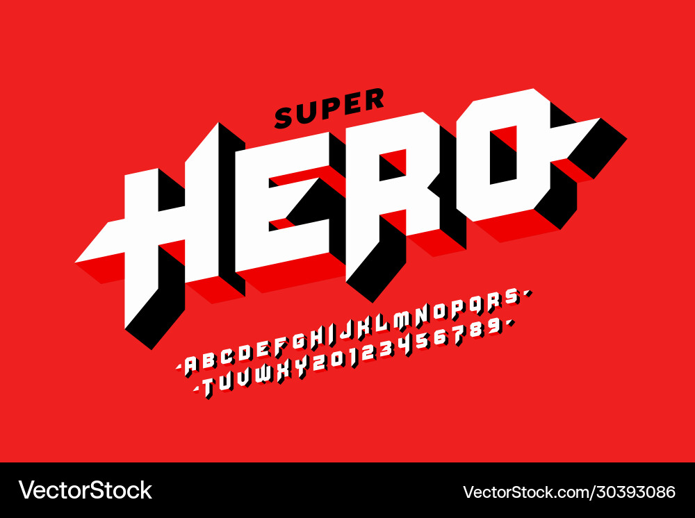 Superhero Comic Font Collection Vector Image