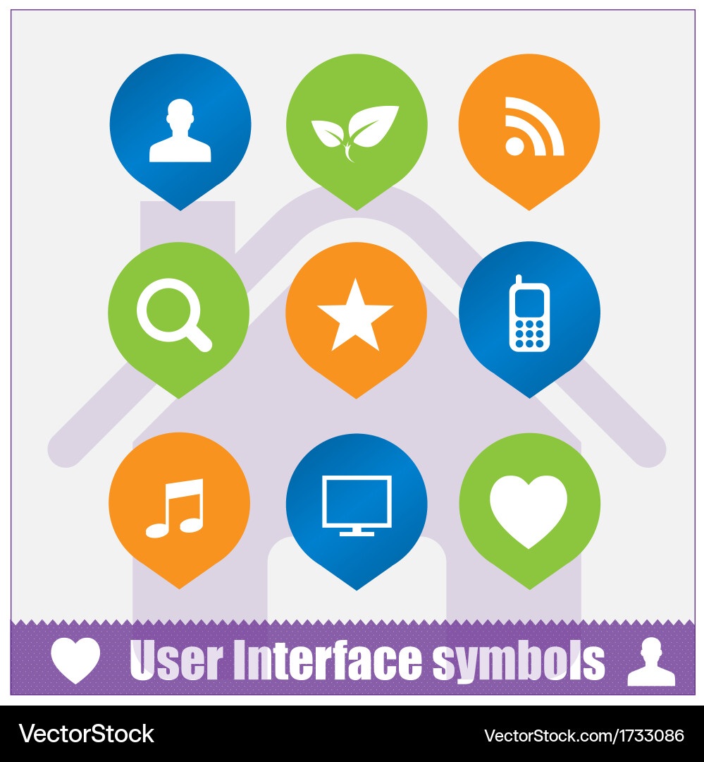 Web user interface symbols set Vector Image