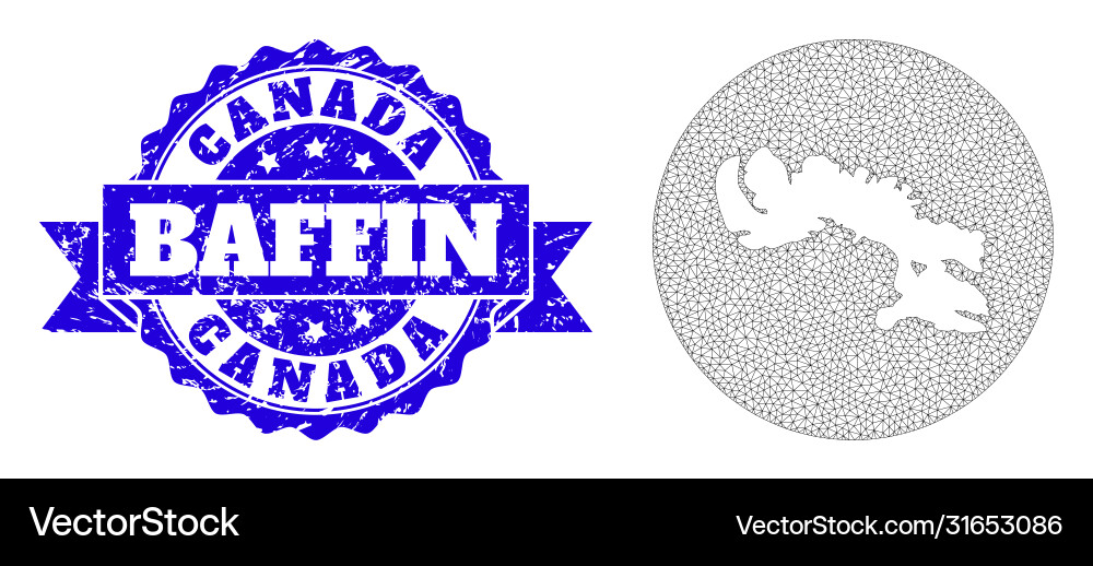 Wire frame mesh circle subtracted map baffin Vector Image