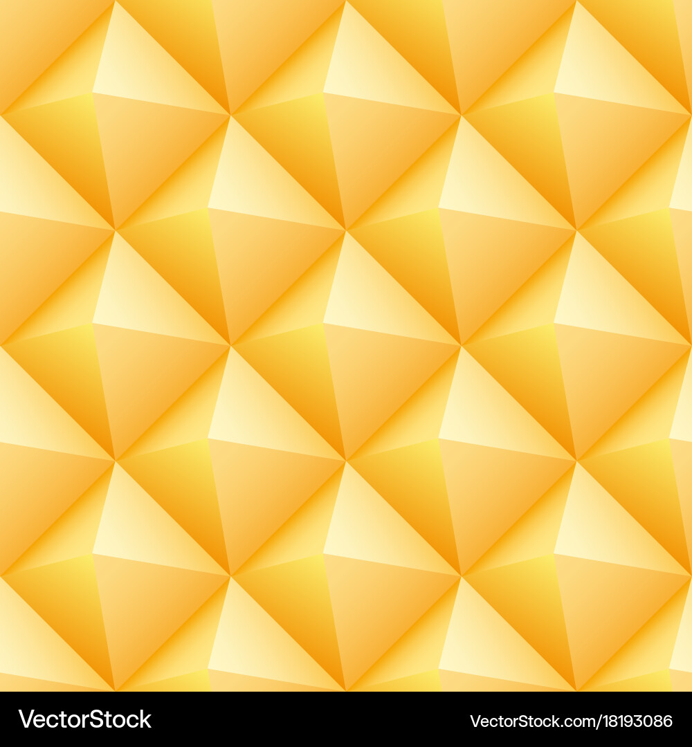 Yellow triangles seamless pattern vector image