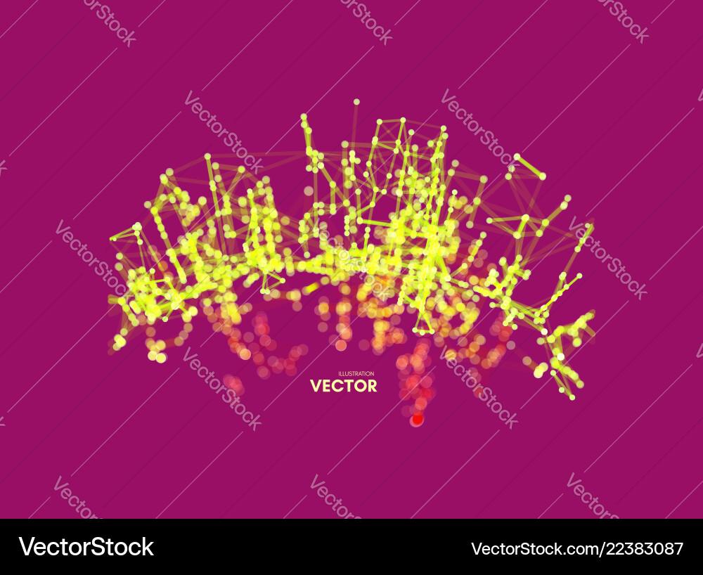 3d connection structure virtual abstract Vector Image