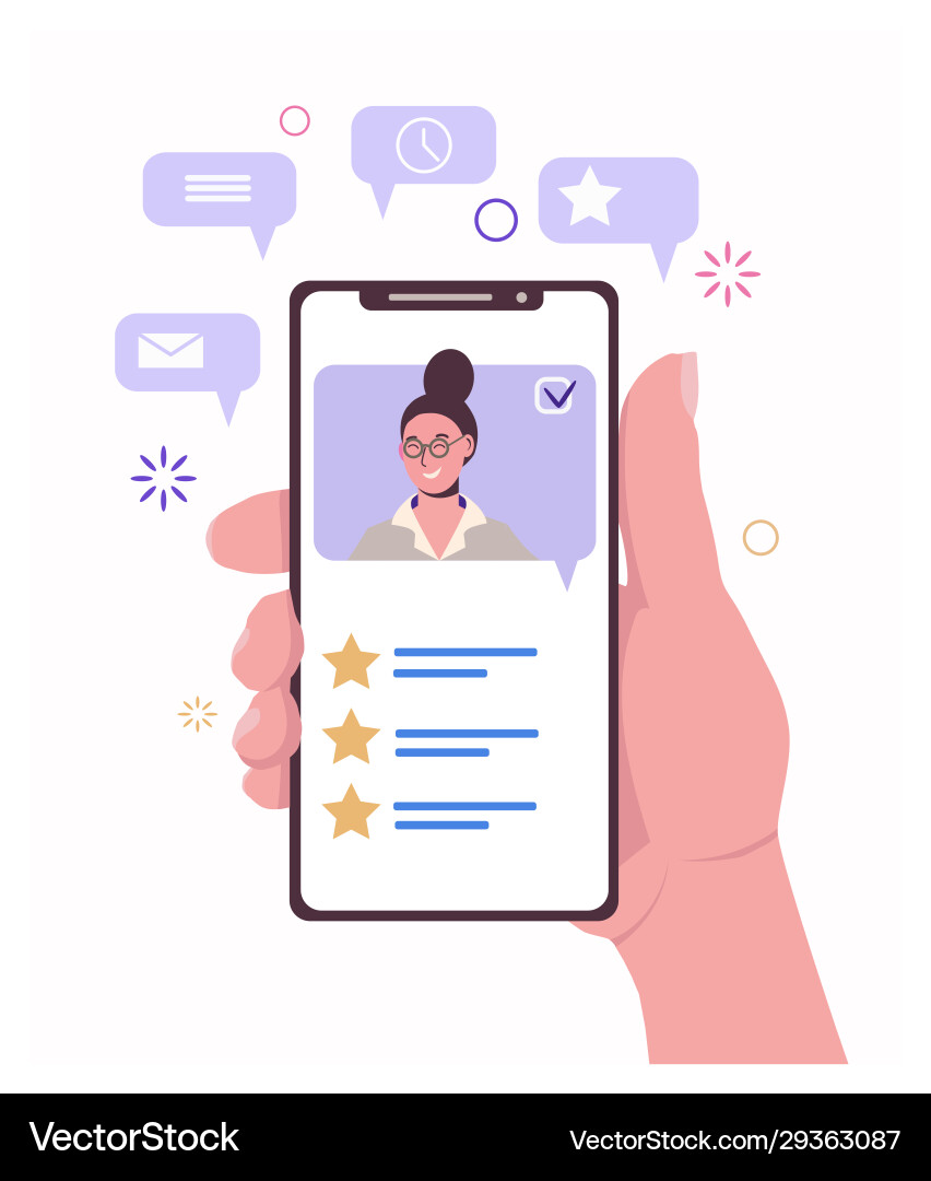 A smartphone with list contacts A smartphone with list contacts vector image