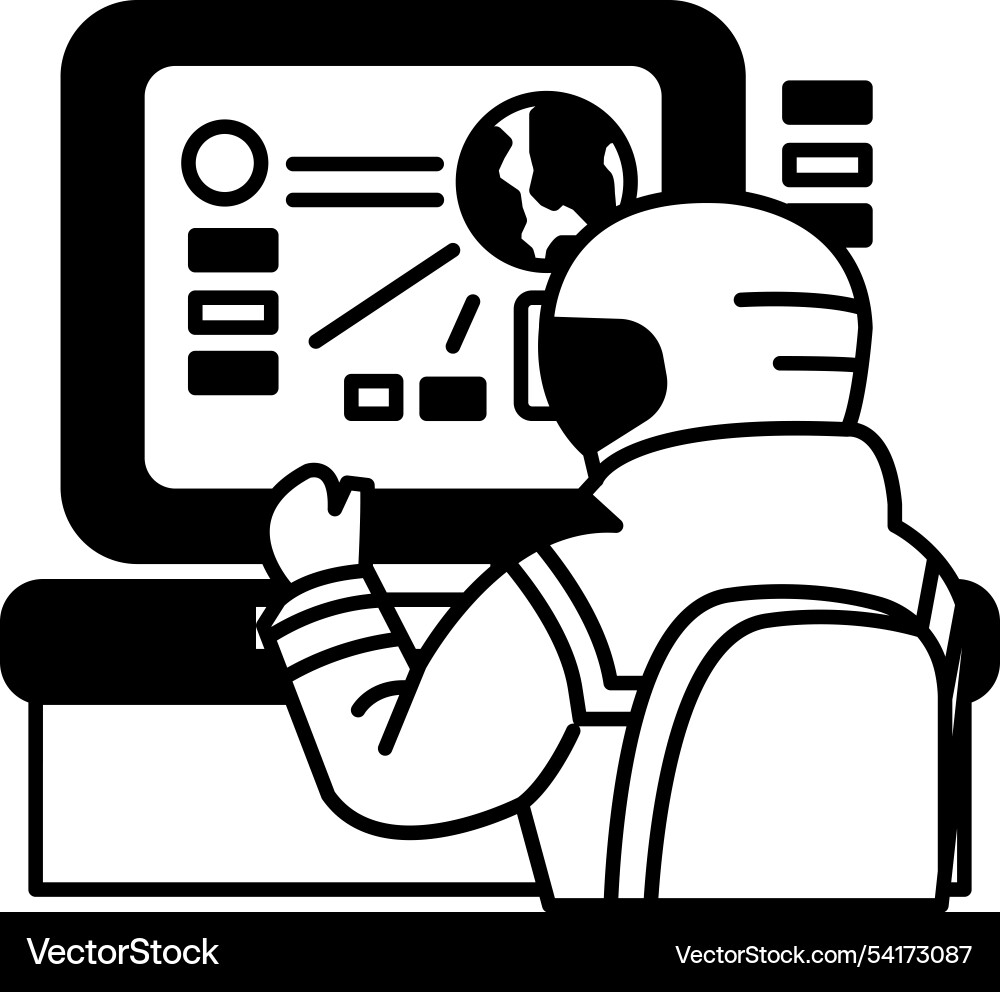 A soldier is sitting in front of computer A soldier is sitting in front of computer vector image