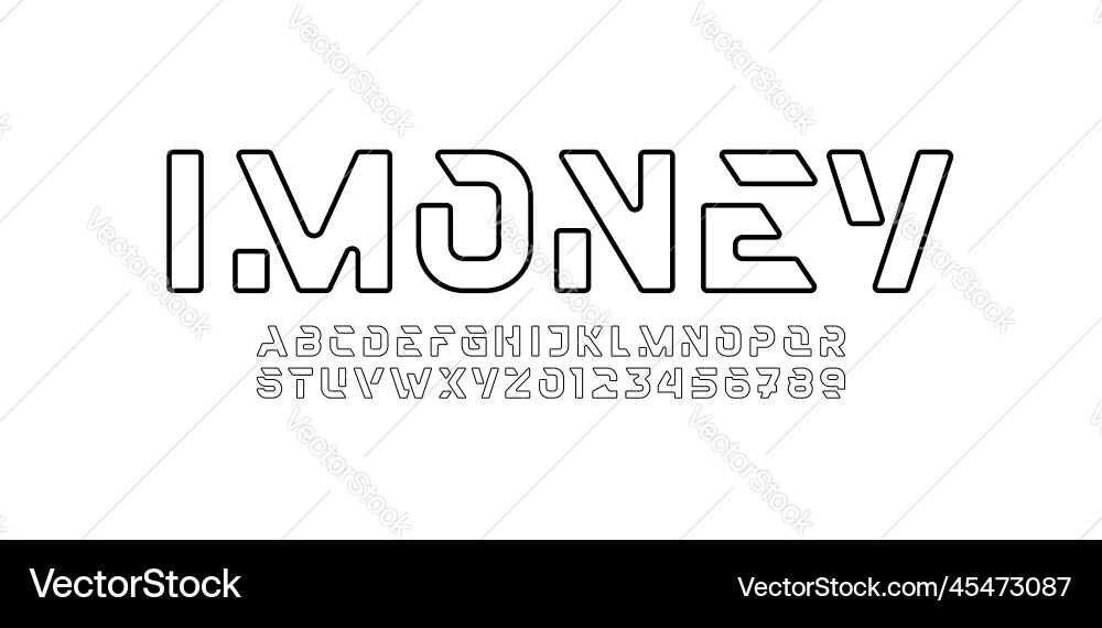 Abstract alphabet font from lines Abstract alphabet font from lines vector image
