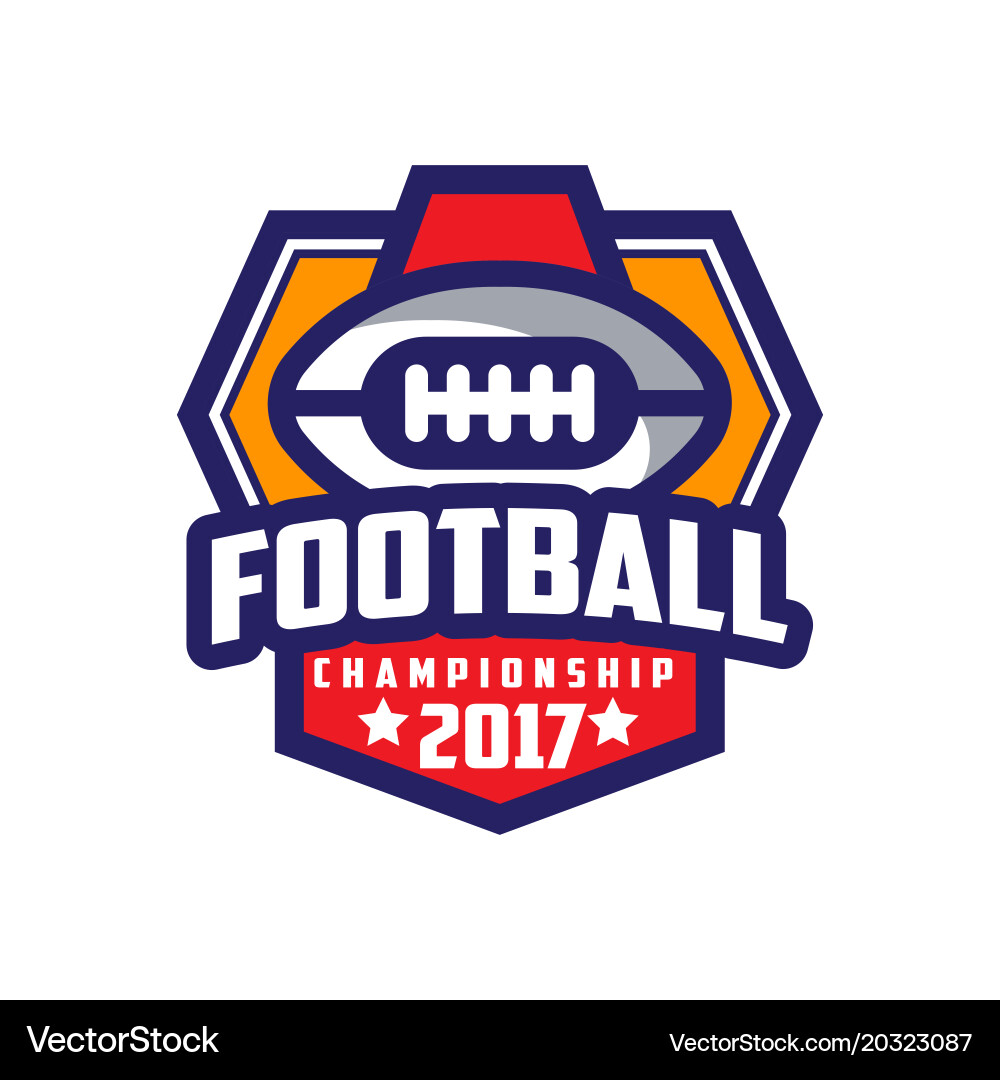 American Football Championship Shield Vector Image