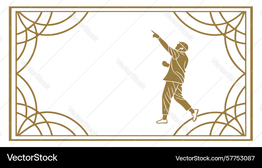 Art deco frame with dynamic figure design Vector Image