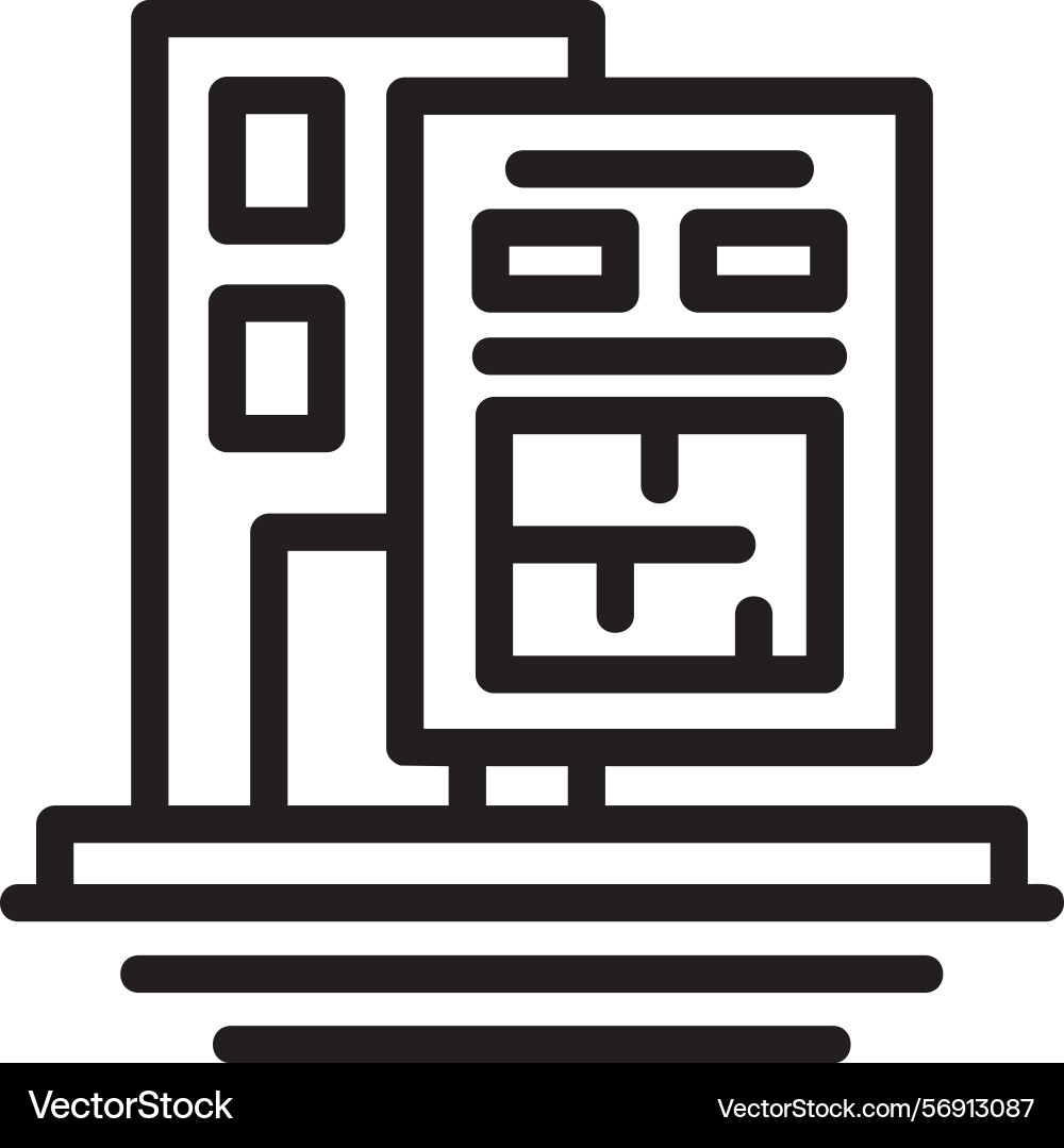 Building permit linear style icon design Vector Image